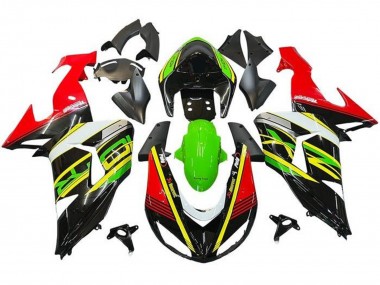Billigste Kawasaki ZX10R Motorrad Verkleidung 2006-2007 - Rot Grun Gelb Schwarz