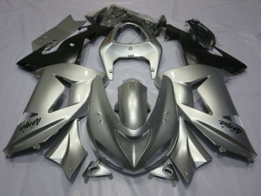 Billigste Kawasaki ZX10R Motorrad Verkleidung 2006-2007 - Silber Matt Schwarz