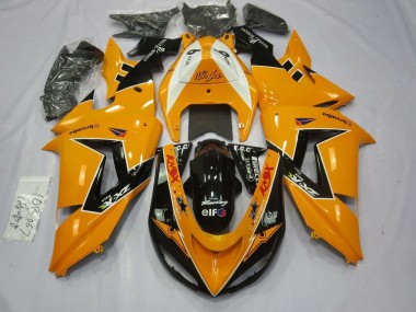 Billigste Kawasaki ZX10R Motorrad Verkleidung 2006-2007 - Orange Weiss Schwarz Rennen Elf