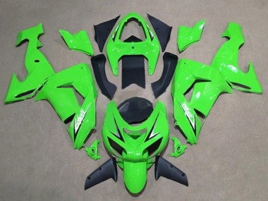 Billigste Kawasaki ZX10R Motorrad Verkleidung 2006-2007 - Grun Weiss Schwarz