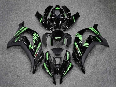 Billigste Kawasaki ZX10R Motorrad Verkleidung 2016-2020 - Glanzendes Schwarz Grun