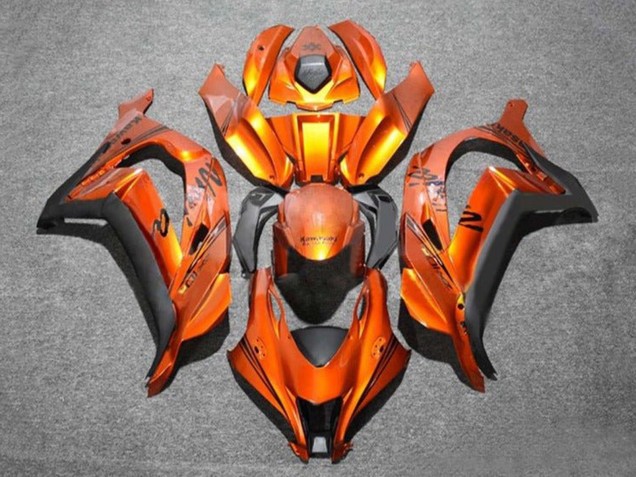 Billigste Kawasaki ZX10R Motorrad Verkleidung 2016-2020 - Orange Schwarz
