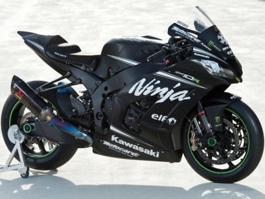 Billigste Kawasaki ZX10R Motorrad Verkleidung 2016-2020 - Matt Schwarz Weiss Elf Ninja