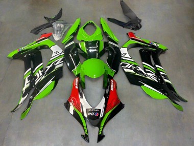 Billigste Kawasaki ZX10R Motorrad Verkleidung 2016-2020 - Grun Schwarz Rot Weiss Elf