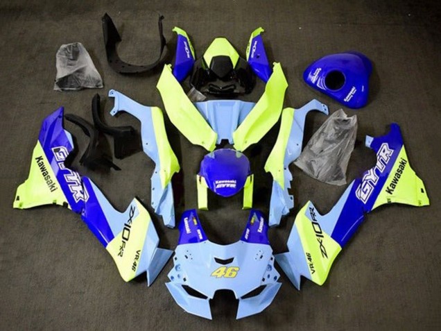 Billigste Kawasaki ZX10R Motorrad Verkleidung 2021-2025 - Blau Gelb GYTR 46