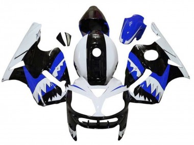 Billigste Kawasaki ZX12R Motorrad Verkleidung 2000-2001 - Weiss Schwarz Blau Hai