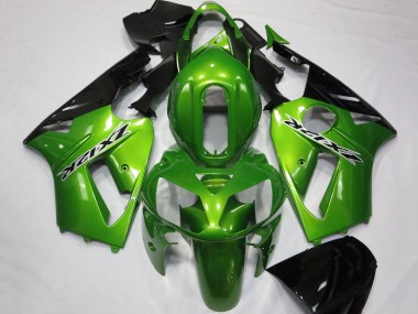 Billigste Kawasaki ZX12R Motorrad Verkleidung 2002-2006 - Grun Glanzendes Schwarz
