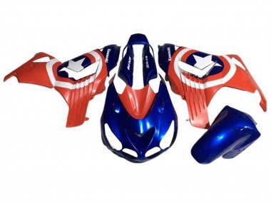 Billigste Kawasaki ZX14R ZZR1400 Motorrad Verkleidung 2006-2011 - Blau Rot Weiss Stern Captain America