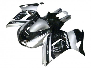 Billigste Kawasaki ZX14R ZZR1400 Motorrad Verkleidung 2006-2011 - Silber Schwarz Monster