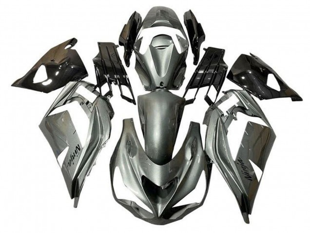 Billigste Kawasaki ZX14R ZZR1400 Motorrad Verkleidung 2012-2024 - Metallisch Silber Schwarz