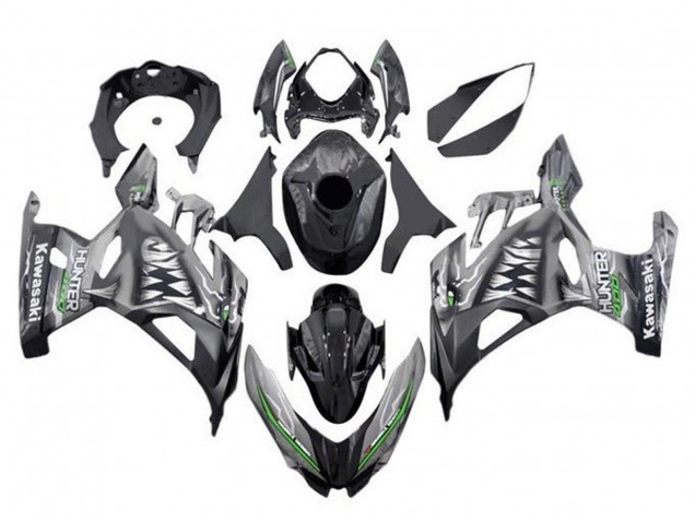 Billigste Kawasaki Ninja 400 Motorrad Verkleidung 2018-2024 - Nardo Grau Schwarz Hai