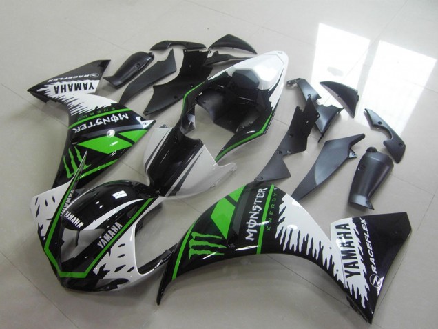 Billigste Yamaha YZF R1 Motorrad Verkleidung 2012-2014 - Weiss Schwarz Grun Monster