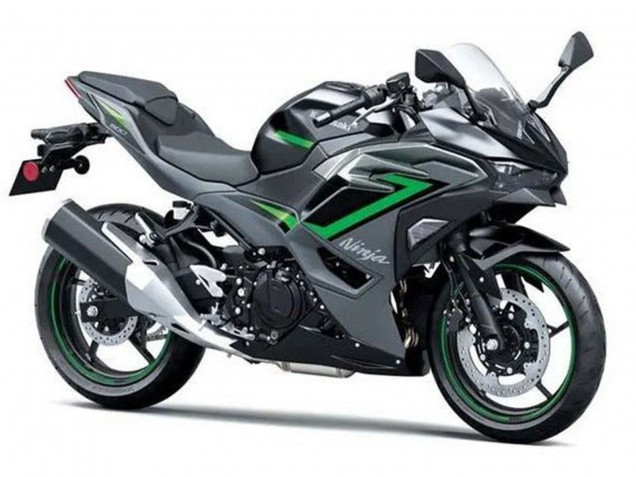 Billigste Kawasaki Ninja 500 EX500R Motorrad Verkleidung 2024-2025 - Schwarz Grau Grun