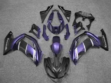 Billigste Kawasaki Ninja 650 EX650 Motorrad Verkleidung 2012-2016 - Lila Silber Matt Schwarz