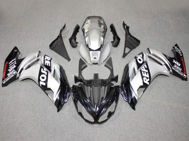Billigste Kawasaki Ninja 650 EX650 Motorrad Verkleidung 2012-2016 - Silber Schwarz Repsol