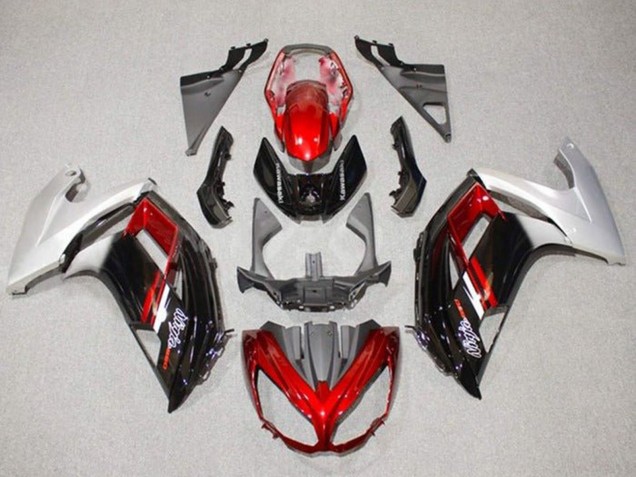 Billigste Kawasaki Ninja 650 EX650 Motorrad Verkleidung 2012-2016 - Silber Rot Glanzendes Schwarz
