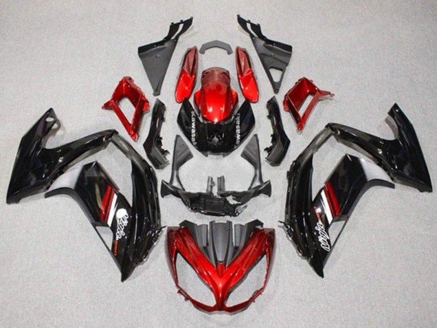 Billigste Kawasaki Ninja 650 EX650 Motorrad Verkleidung 2012-2016 - Rot Glanzendes Schwarz