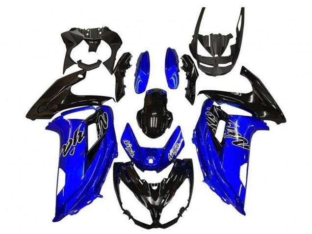 Billigste Kawasaki Ninja 650 EX650 Motorrad Verkleidung 2012-2016 - Blau Glanzendes Schwarz