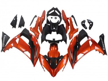 Billigste Kawasaki Ninja 650 EX650 Motorrad Verkleidung 2017-2019 - Orange Matt Schwarz
