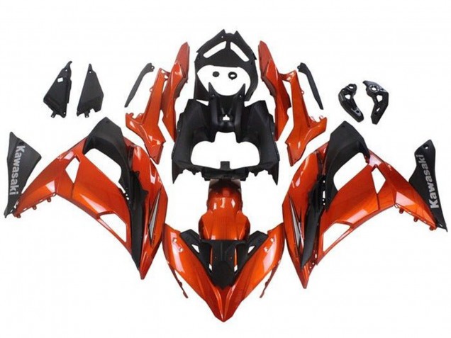 Billigste Kawasaki Ninja 650 EX650 Motorrad Verkleidung 2017-2019 - Orange Matt Schwarz