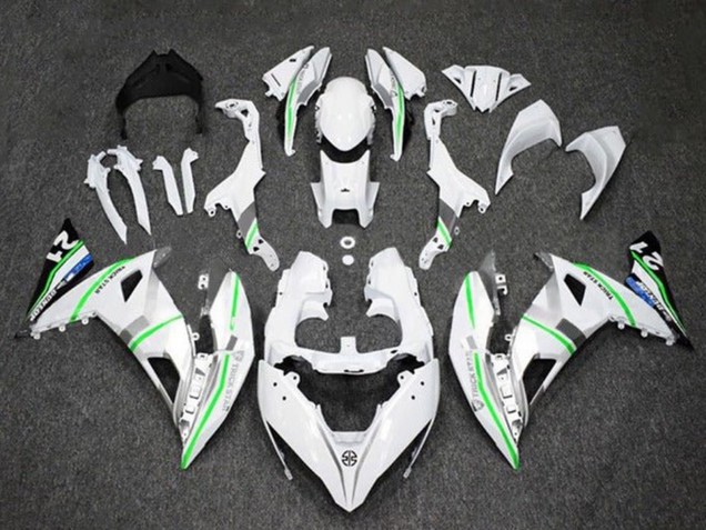 Billigste Kawasaki Ninja 650 EX650 Motorrad Verkleidung 2017-2019 - Weiss Silber Grun Blau