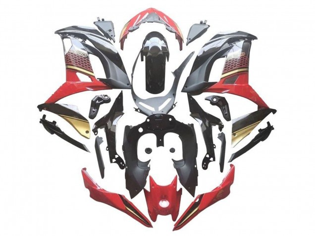 Billigste Kawasaki Ninja 650 EX650 Motorrad Verkleidung 2017-2019 - Rot Schwarz Gold