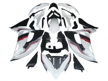 Billigste Kawasaki Ninja 650 EX650 Motorrad Verkleidung 2017-2019 - Weiss Rot Schwarz Streifen