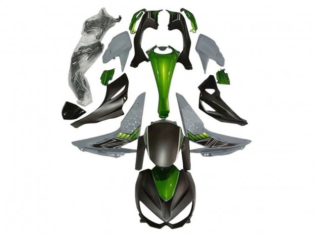 Billigste Kawasaki Z1000 Motorrad Verkleidung 2014-2019 - Grun Grau Matt Schwarz