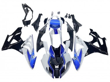 Billigste BMW S1000RR Motorrad Verkleidung 2009-2014 - Weiss Blau Glanzendes Schwarz HP