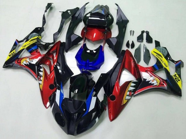 Billigste BMW S1000RR Motorrad Verkleidung 2009-2014 - Rot Blau Gelb Schwarz Hai