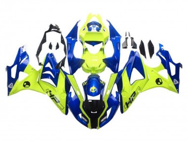 Billigste BMW S1000RR Motorrad Verkleidung 2009-2014 - Blau Gelb HP