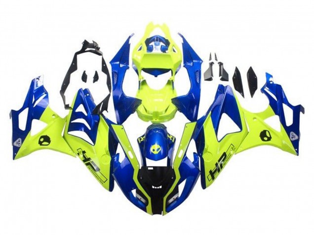 Billigste BMW S1000RR Motorrad Verkleidung 2009-2014 - Blau Gelb HP