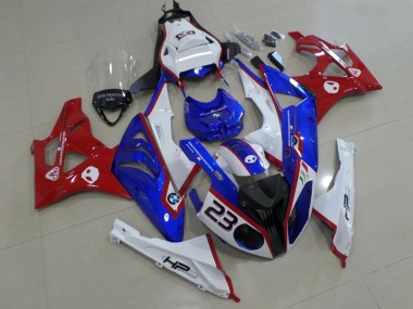Billigste BMW S1000RR Motorrad Verkleidung 2009-2014 - Weiss Rot Blau HP