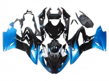 Billigste BMW S1000RR Motorrad Verkleidung 2015-2016 - Blau Glanzendes Schwarz