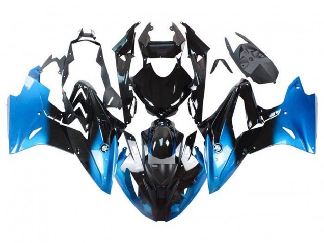Billigste BMW S1000RR Motorrad Verkleidung 2015-2016 - Blau Glanzendes Schwarz