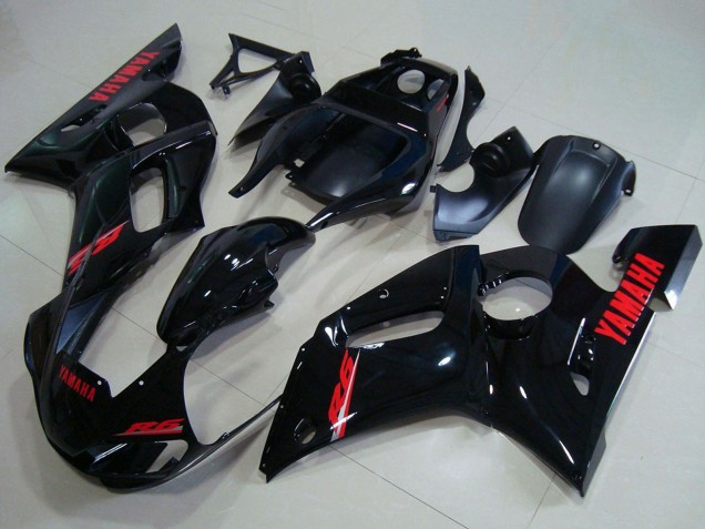 Billigste Yamaha YZF R6 Motorrad Verkleidung 1998-2002 - Glanzendes Schwarz Rot Aufkleber