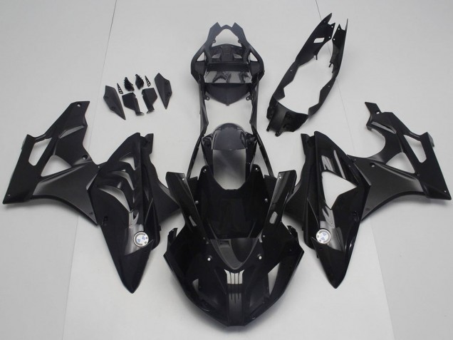 Billigste BMW S1000RR Motorrad Verkleidung 2017-2018 - Glanzendes Schwarz Matt Schwarz