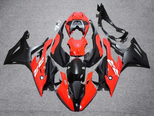 Billigste BMW S1000RR Motorrad Verkleidung 2019-2022 - Rot Weiss Matt Schwarz