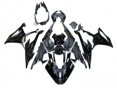 Billigste BMW S1000RR Motorrad Verkleidung 2019-2022 - Glanzendes Schwarz Matt Schwarz