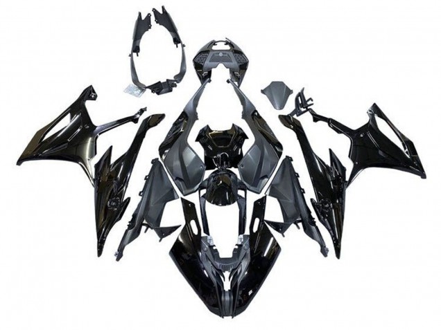 Billigste BMW S1000RR Motorrad Verkleidung 2019-2022 - Glanzendes Schwarz Matt Schwarz