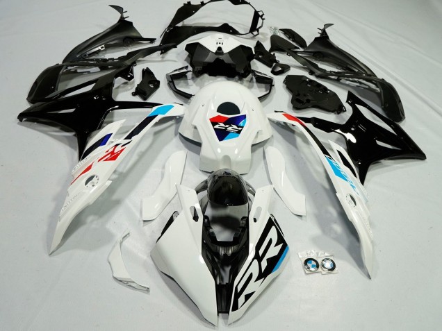 Billigste BMW S1000RR Motorrad Verkleidung 2023-2024 - Weiss Hellblau Rot Glanzendes Schwarz
