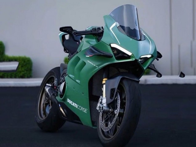 Billigste Ducati Panigale V4 V4S Motorrad Verkleidung 2020-2021 - Matt Grun Weiss