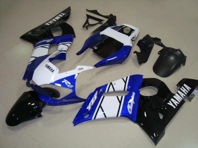 Billigste Yamaha YZF R6 Motorrad Verkleidung 1998-2002 - Weiss Blau Glanzendes Schwarz Champions