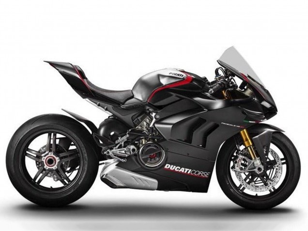 Billigste Ducati Panigale V4 V4S Motorrad Verkleidung 2020-2021 - Silber Rot Glanzendes Schwarz Corse