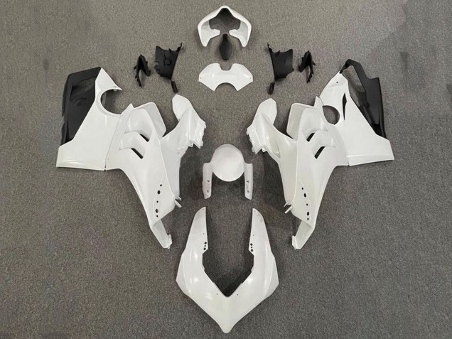 Billigste Ducati Panigale V4 V4S Motorrad Verkleidung 2020-2021 - Perl Weiss Glanzendes Schwarz