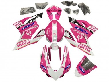 Billigste Ducati Panigale 899/1199 Motorrad Verkleidung 2011-2014 - Rosa Weiss Glanzendes Schwarz Fiamm