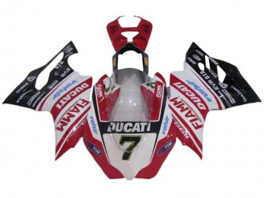 Billigste Ducati Panigale 1199 Motorrad Verkleidung 2011-2014 - Weiss Rot Glanzendes Schwarz Fiamm Tim 7