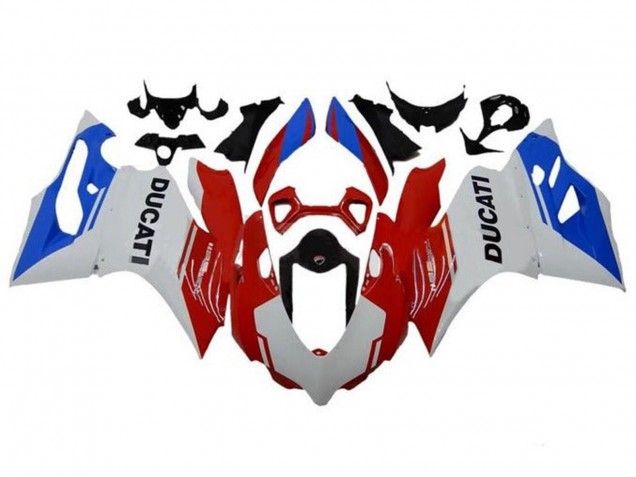 Billigste Ducati Panigale 1199 Motorrad Verkleidung 2011-2014 - Weiss Rot Blau