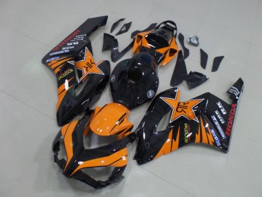 Billigste Honda CBR1000RR Motorrad Verkleidung 2004-2005 - Orange Glanzendes Schwarz RockStar