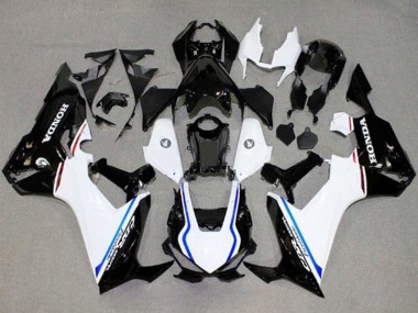 Billigste Honda CBR1000RR Motorrad Verkleidung 2017-2023 - Weiss Blau Glanzendes Schwarz Streifen